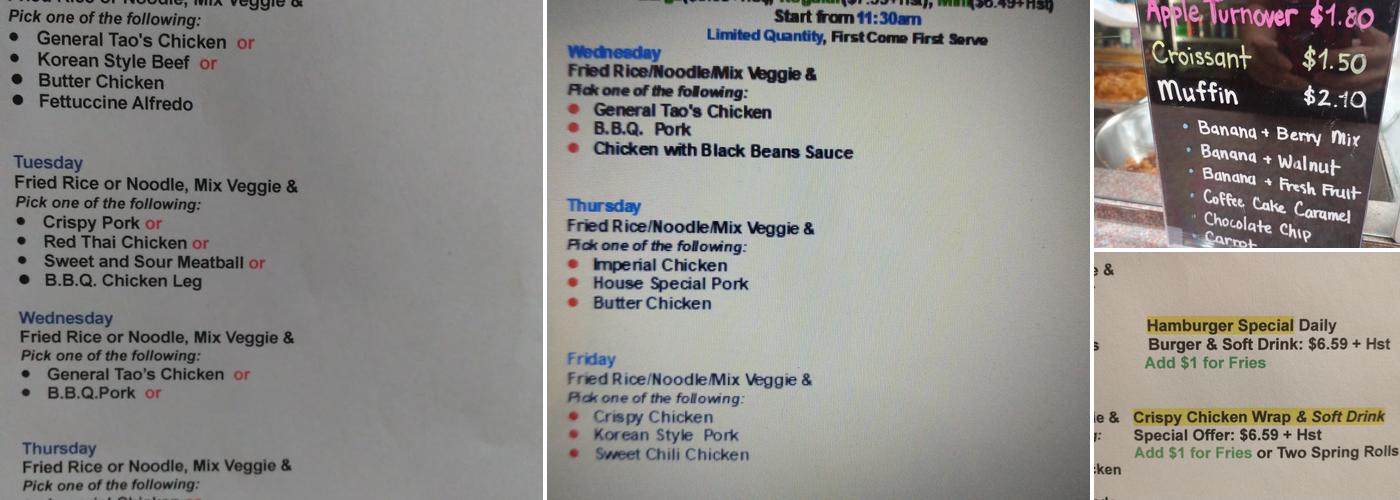 Minda Cafe Menu
