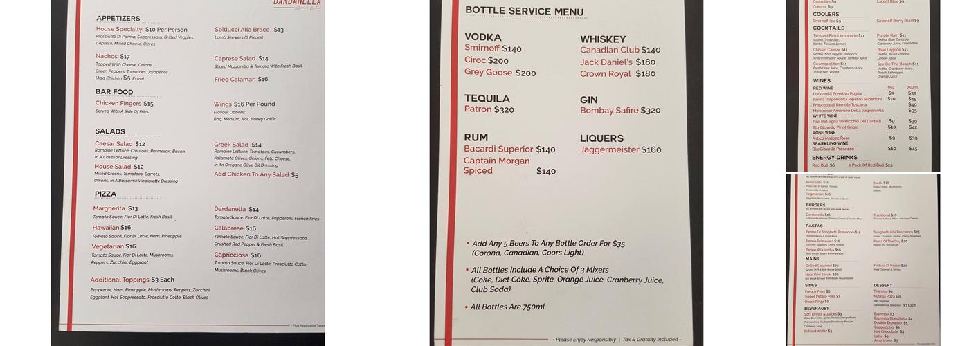 Dardanella Menu