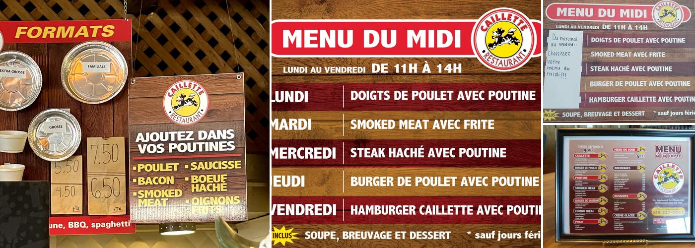 Restaurant La Caillette Menu