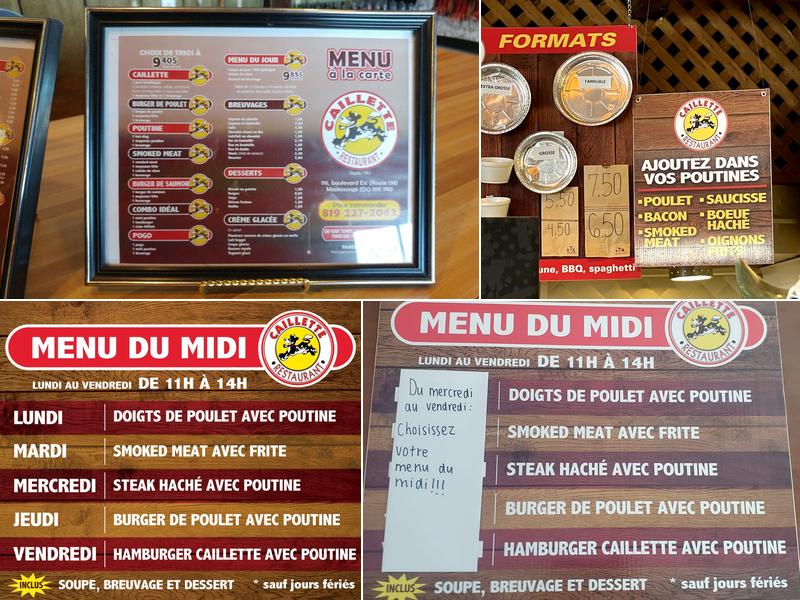 Restaurant La Caillette Menu