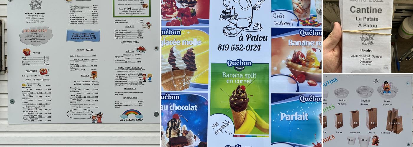 Cantine La Patate à Patou Menu