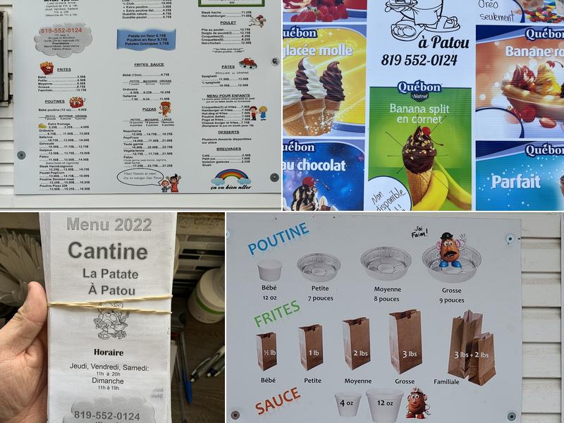 Cantine La Patate à Patou Menu