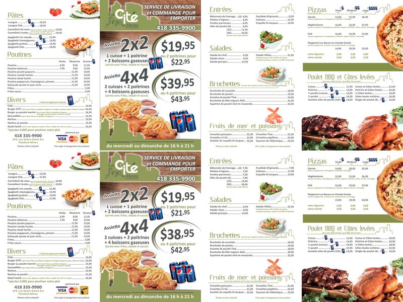 Resto La Cité Menu