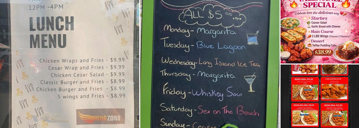 Wingzone Menu