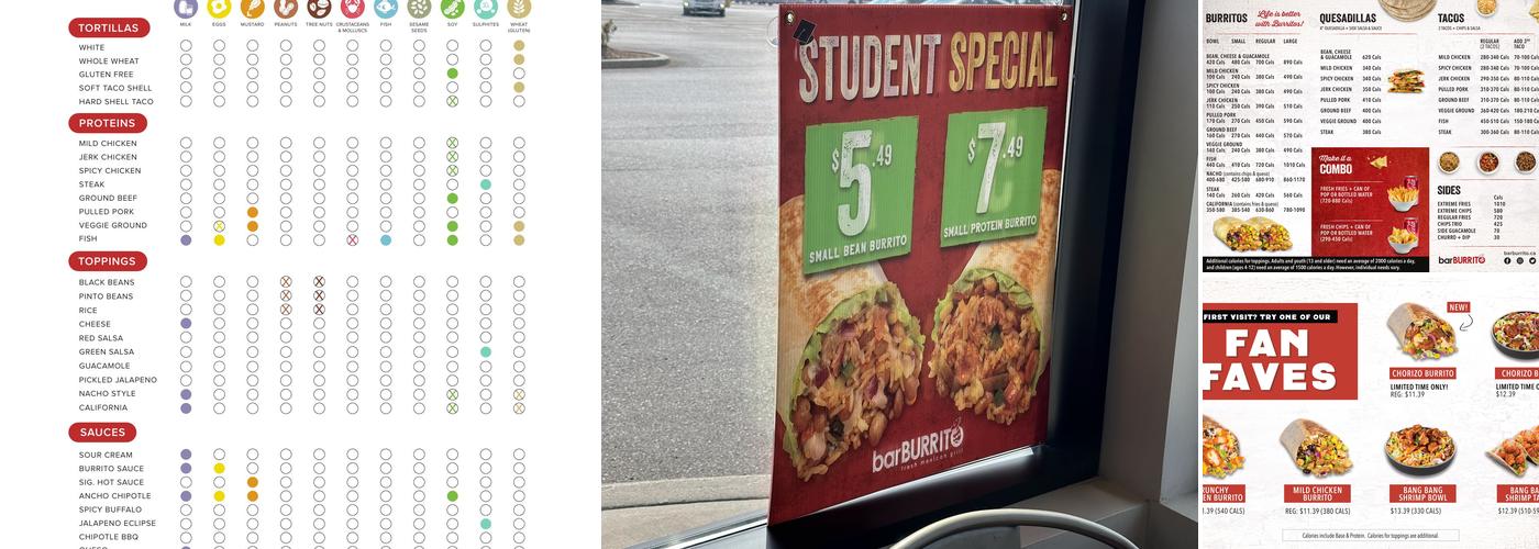barBURRITO Menu