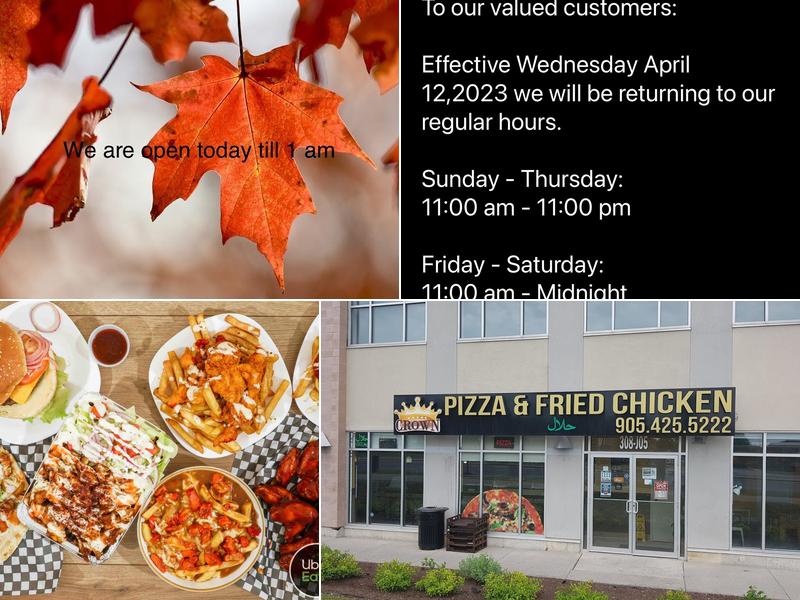 Crown Pizza N Fried Chicken 308 Taunton Rd E, Whitby