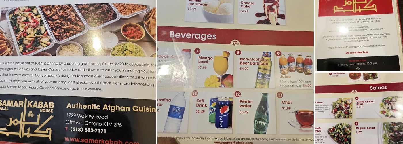 Samar Kabab House Menu