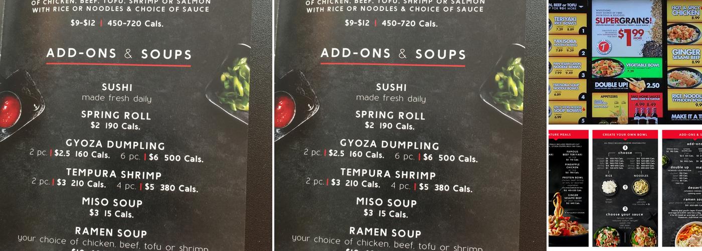 Teriyaki Experience Menu