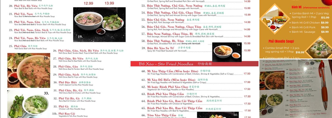 Com Pho Asia Menu