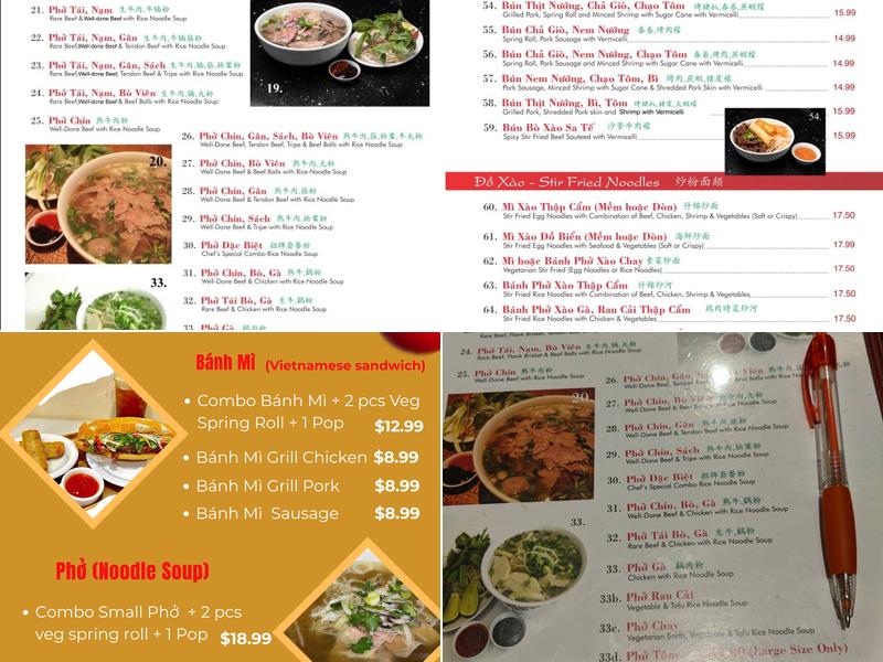 Com Pho Asia Menu
