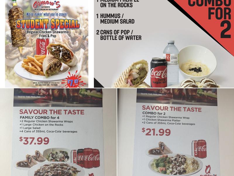 Osmow's Shawarma Menu