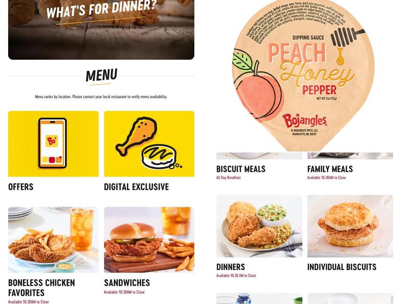 Bojangles Menu