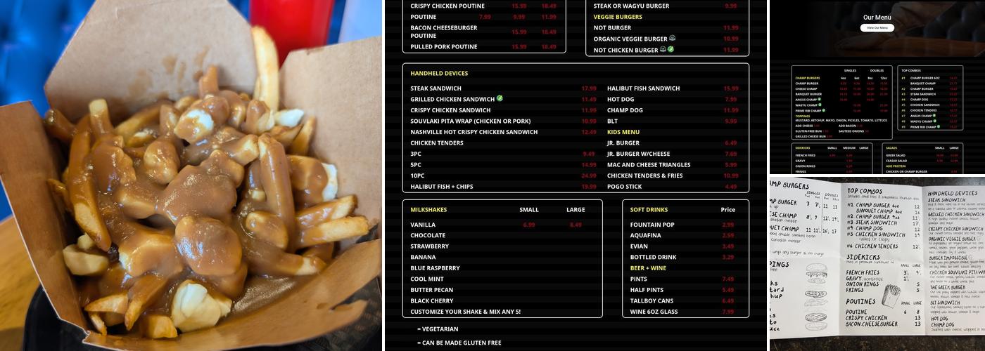 Champ Burger Menu