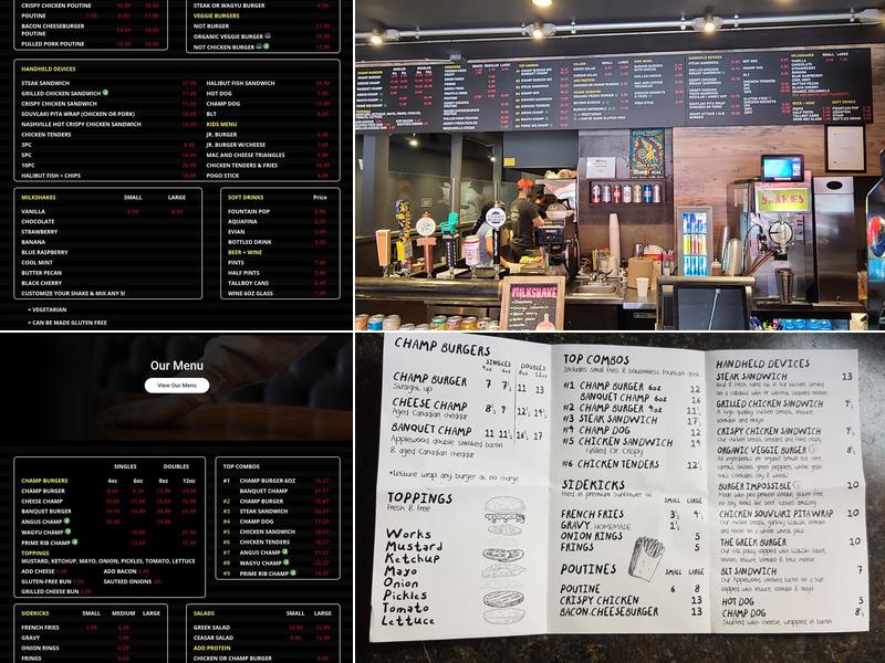Champ Burger Menu