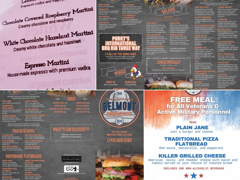 Belmont Brewerks Menu