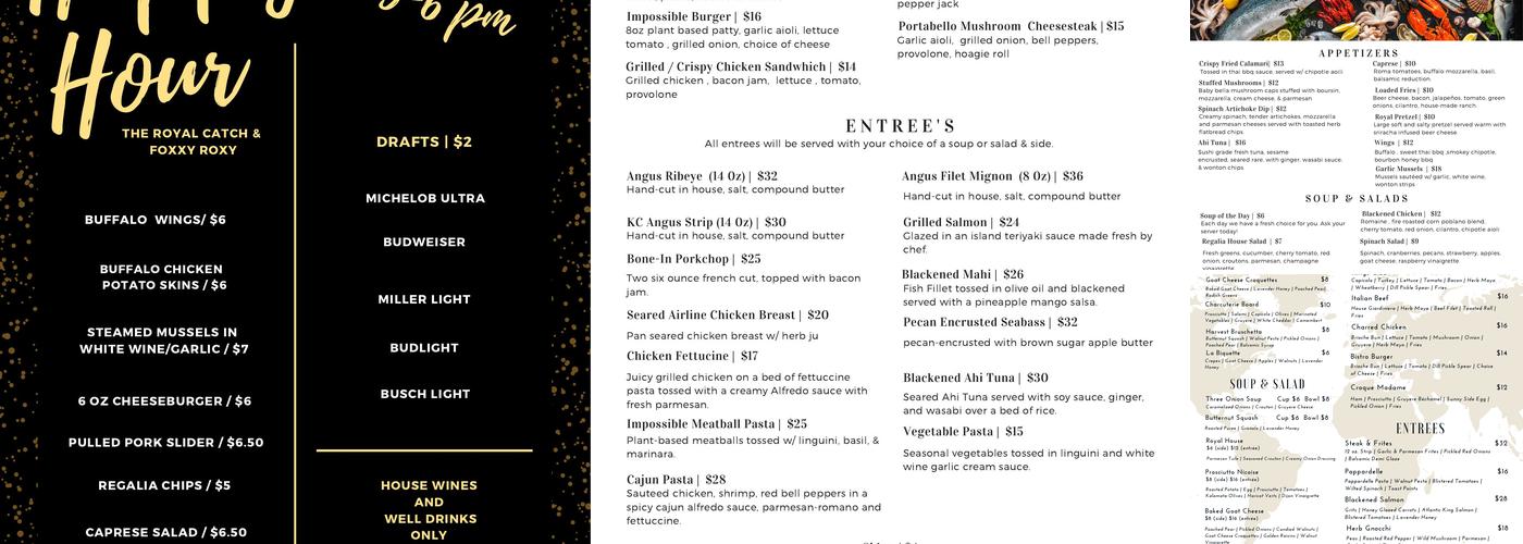 ROYAL Fine Dining Menu