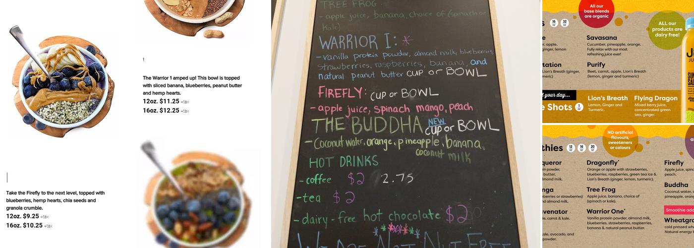 Brooklin Juice Junction and Health Shop Menu