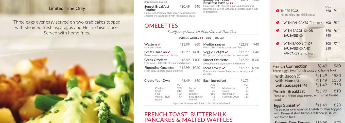 Sunset Grill Menu