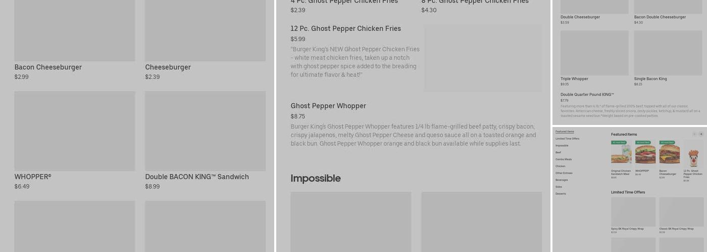 Burger King Menu