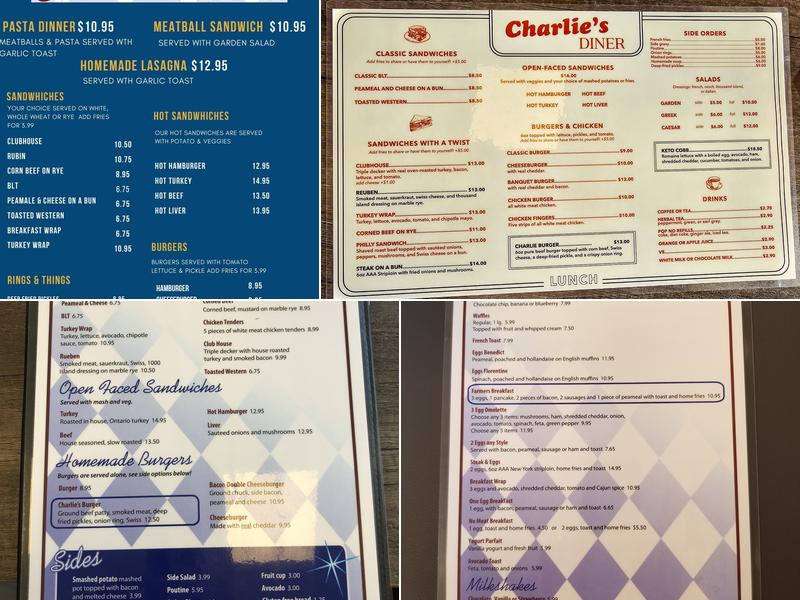 Charlie's Diner Menu