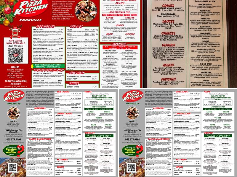 The Pizza Kitchen Menu