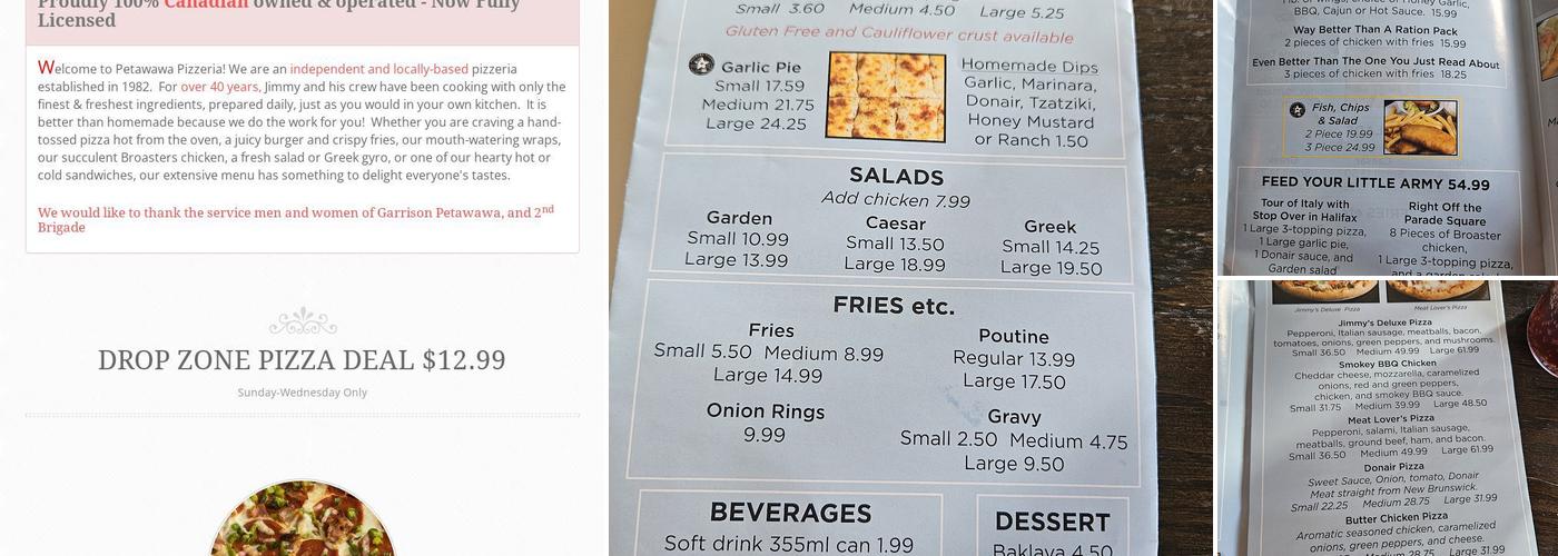 Petawawa Pizzeria Menu