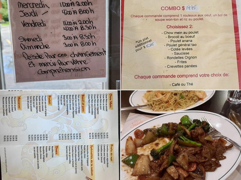 Au Gourmet Chinois Menu