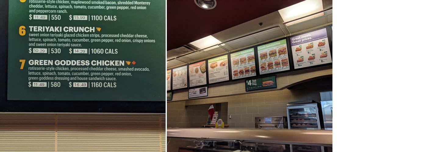 Subway Menu