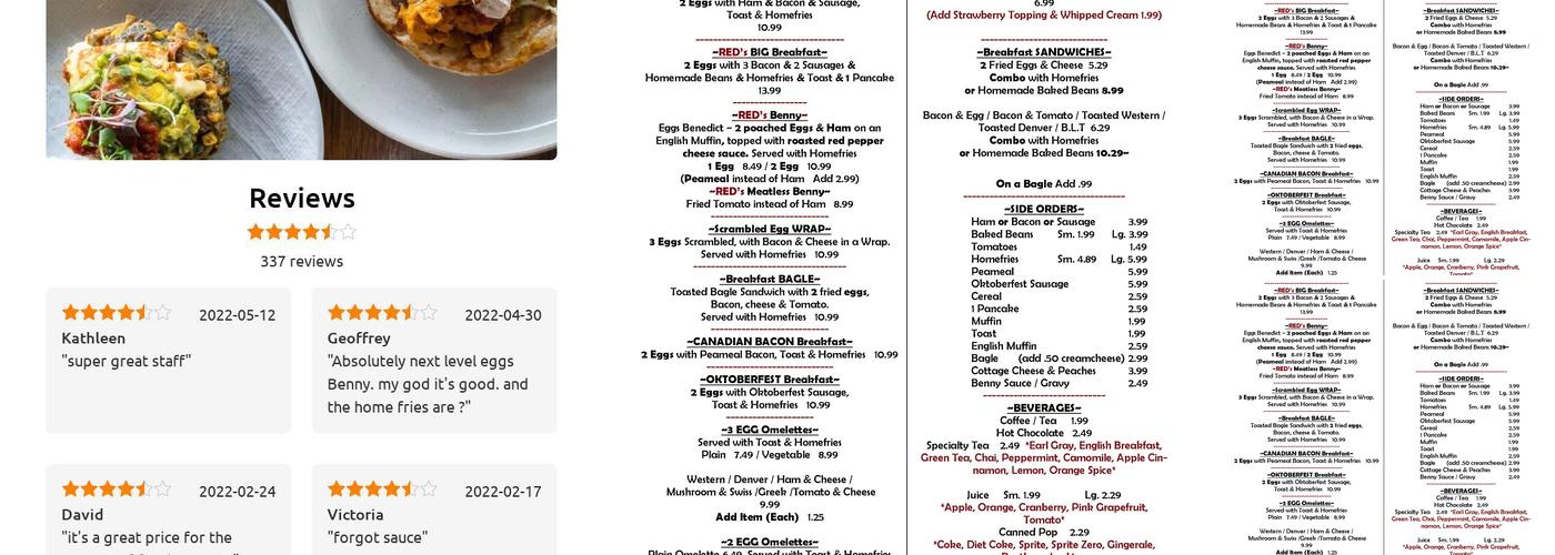Aviemore Menu