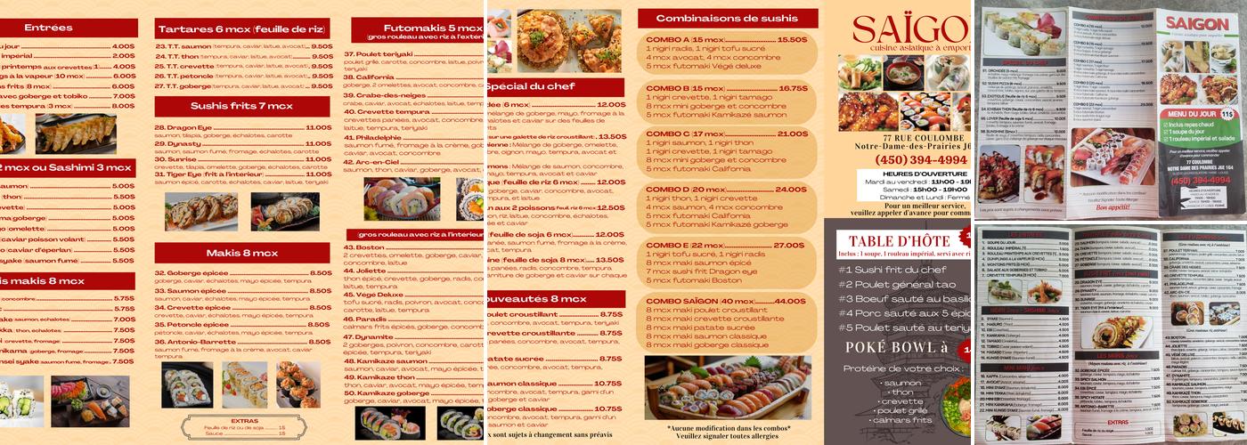 Saïgon Menu