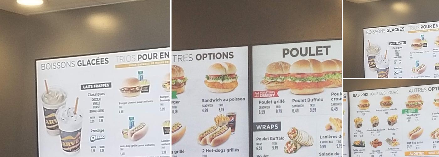 Harvey's Menu
