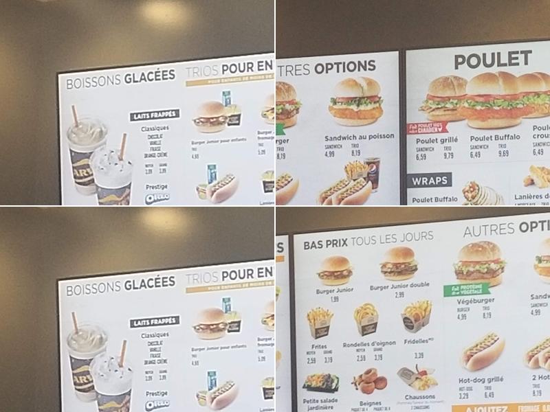 Harvey's Menu