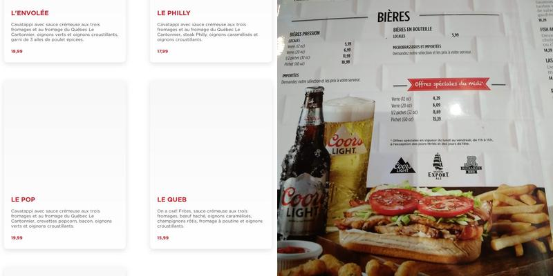 Toujours Mikes Menu