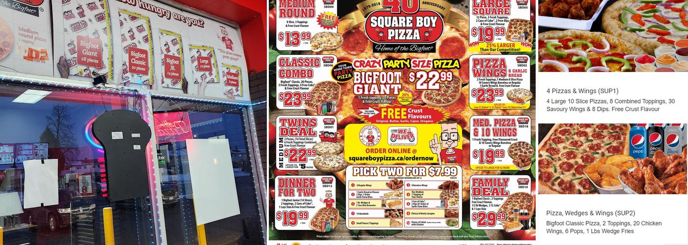 Square Boy Pizza Menu