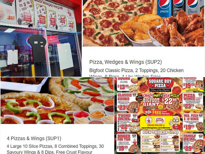 Square Boy Pizza Menu
