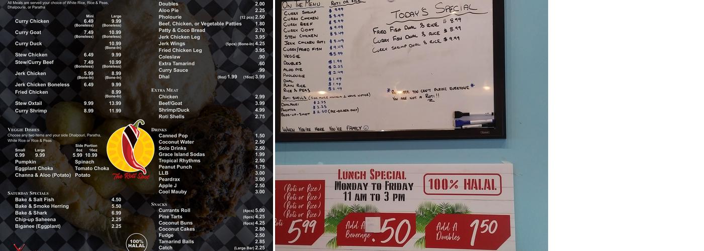Roti N' Ting Menu