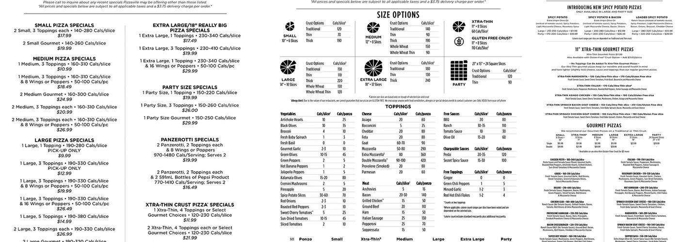 Pizzaville Menu