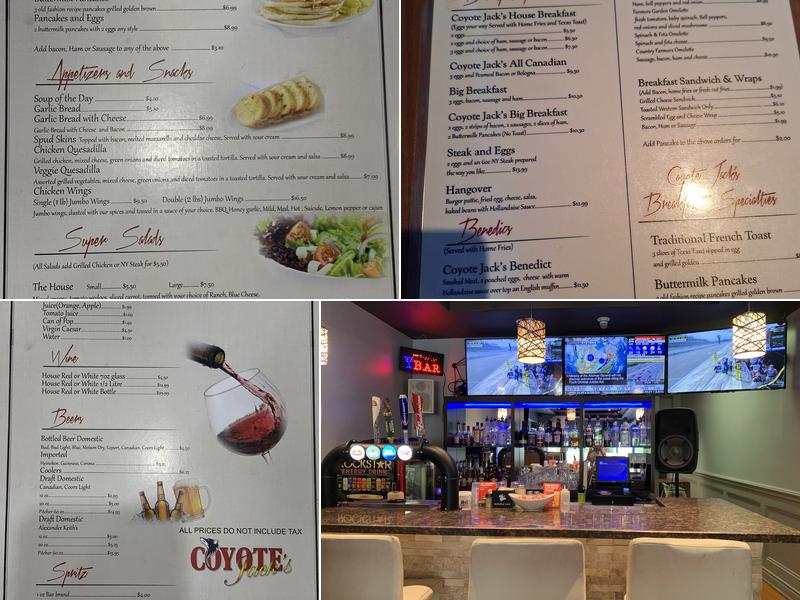 Coyote Jacks Bar & Grill Menu