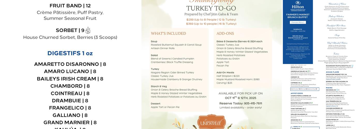 Essence of Unionville Menu