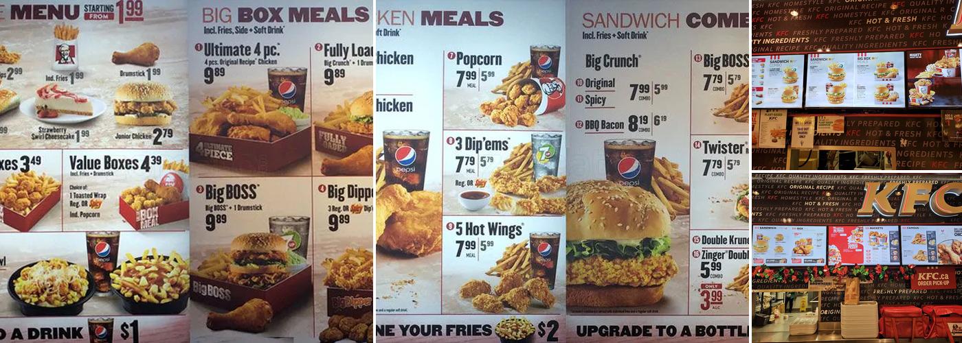 KFC Menu