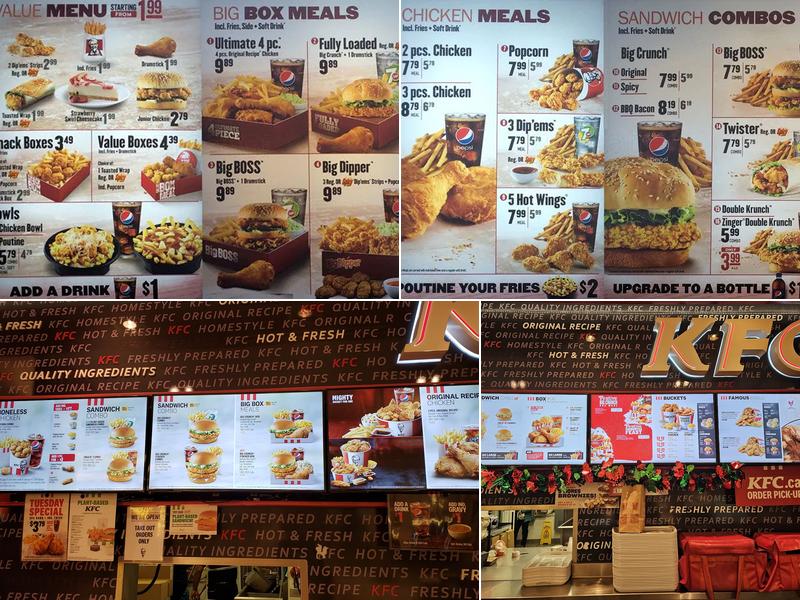 KFC Menu