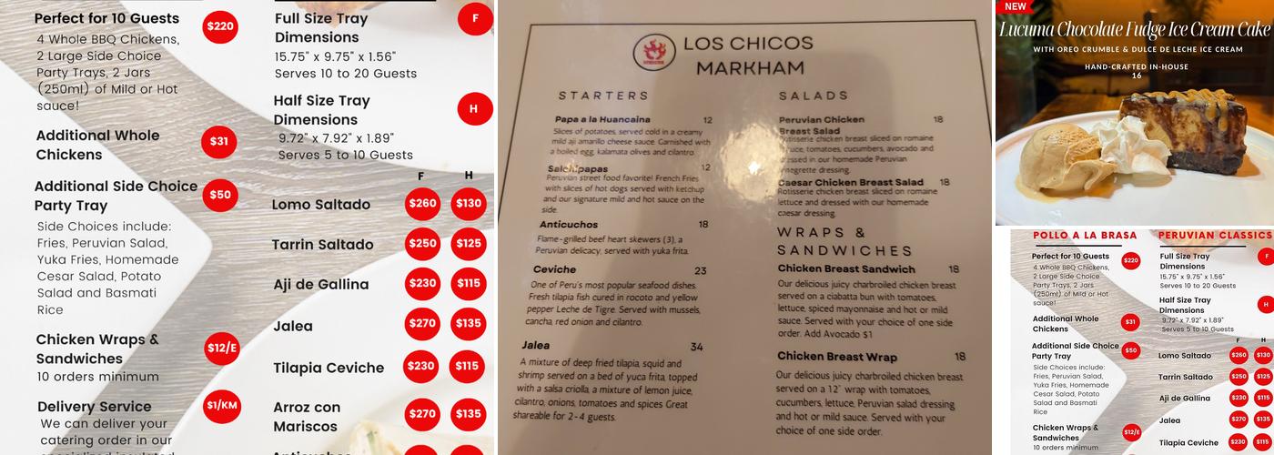 Los Chicos Markham Menu