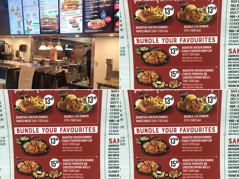 Harvey's Menu
