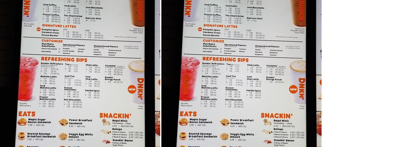 Dunkin' Menu