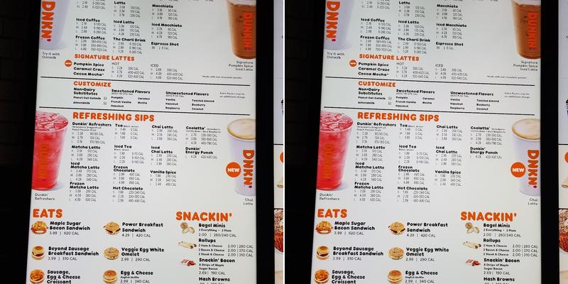 Dunkin' Menu