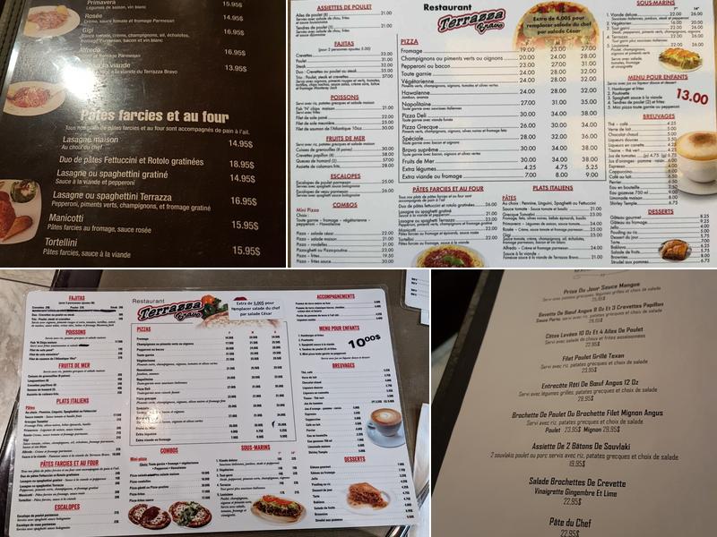 Restaurant Terrazza Bravo Menu