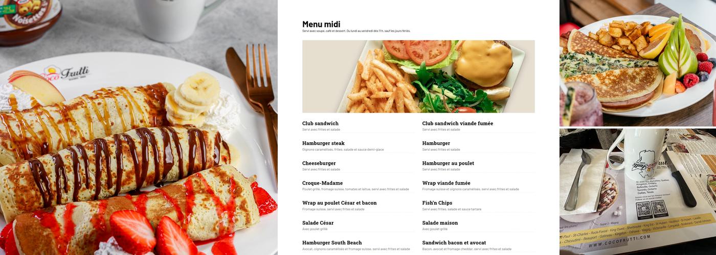 Coco Frutti St-Charles Extra Menu
