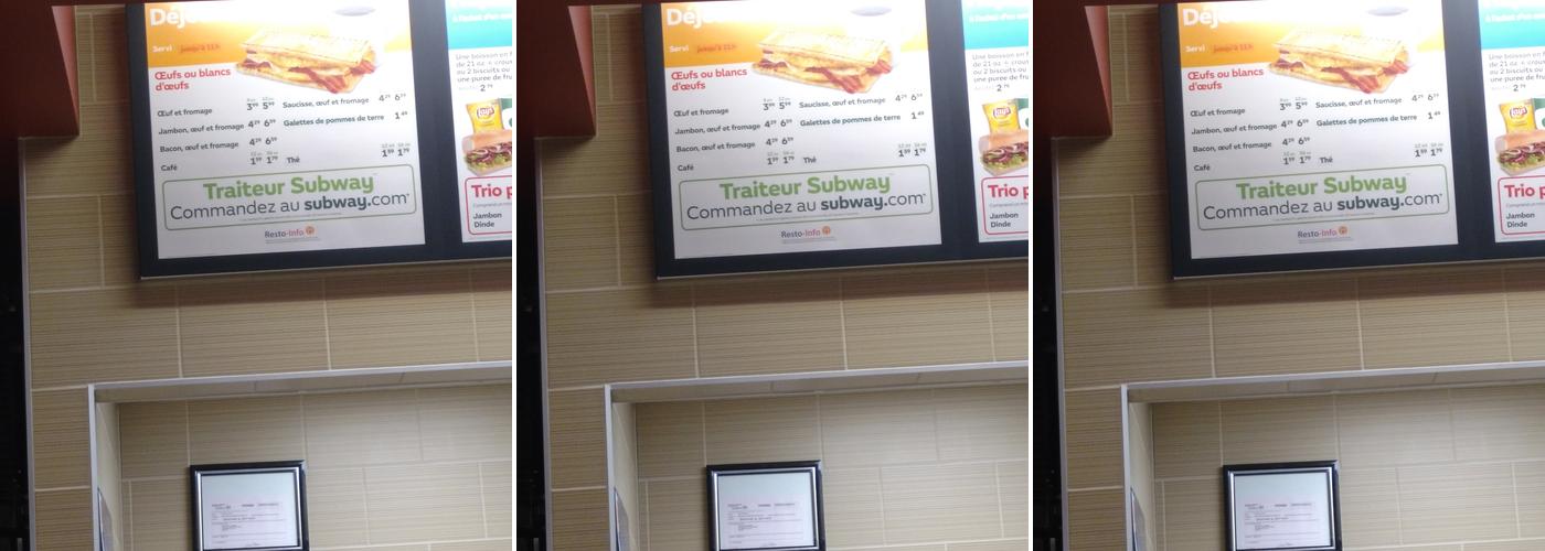 Subway Menu