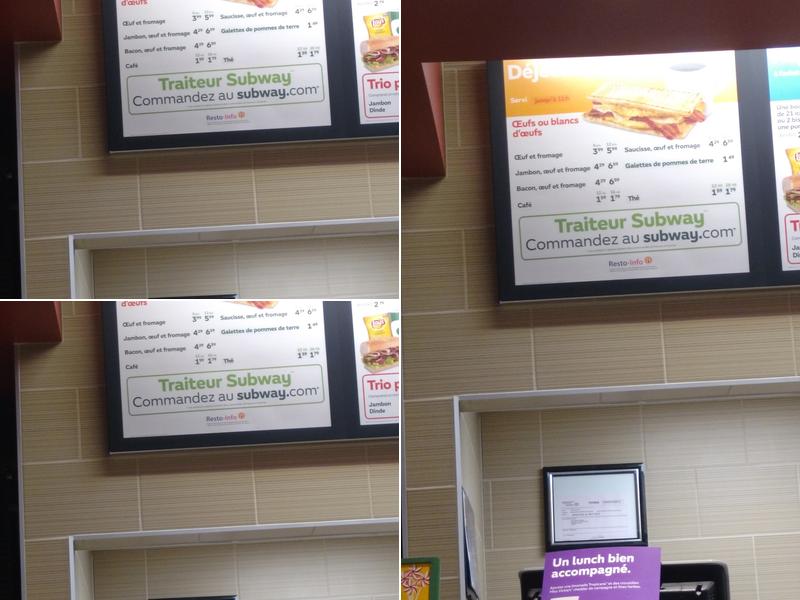 Subway Menu