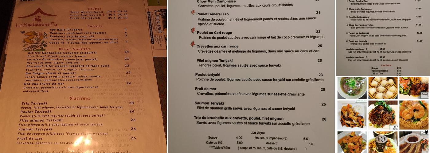 Le Restaurant FU Menu